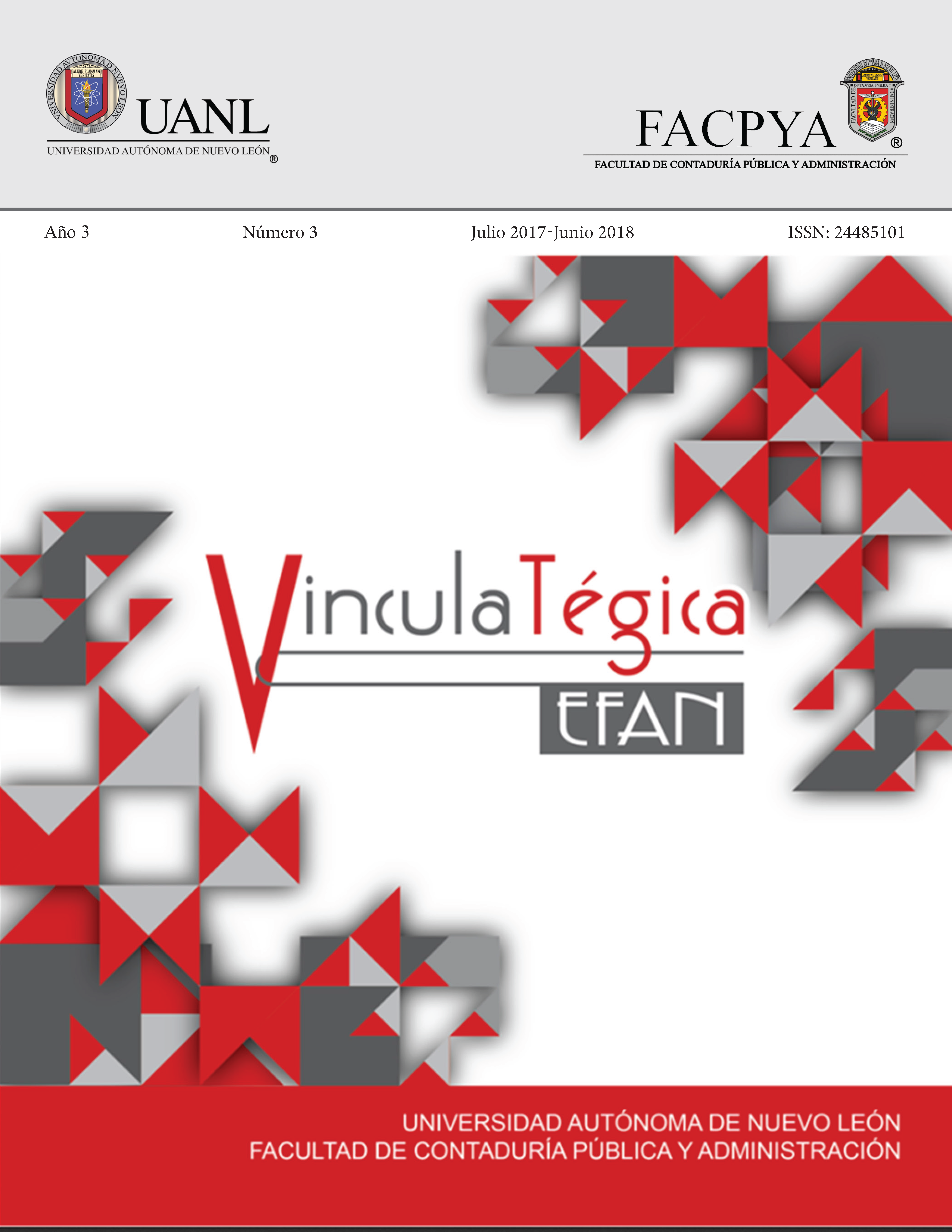 					Ver Vol. 3 Núm. 3 (2018): VinculaTégica EFAN 3(3) Julio 2017 - Junio 2018
				